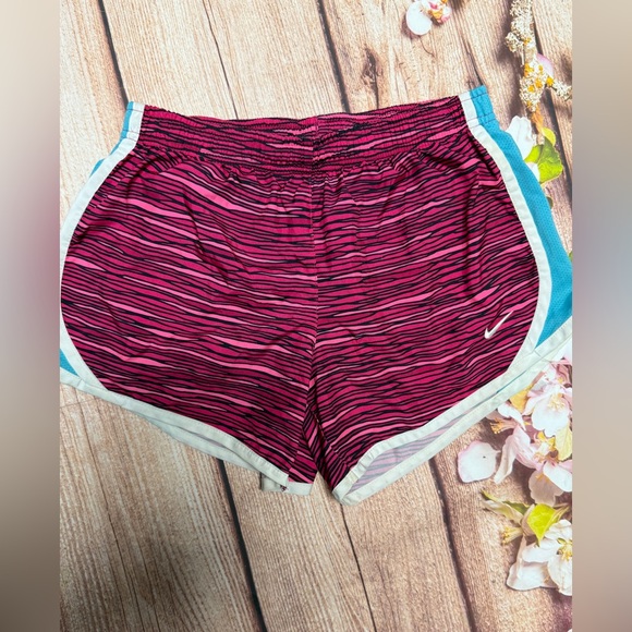 Nike Kids Pink and Blue Striped Shorts - Picture 1 of 3